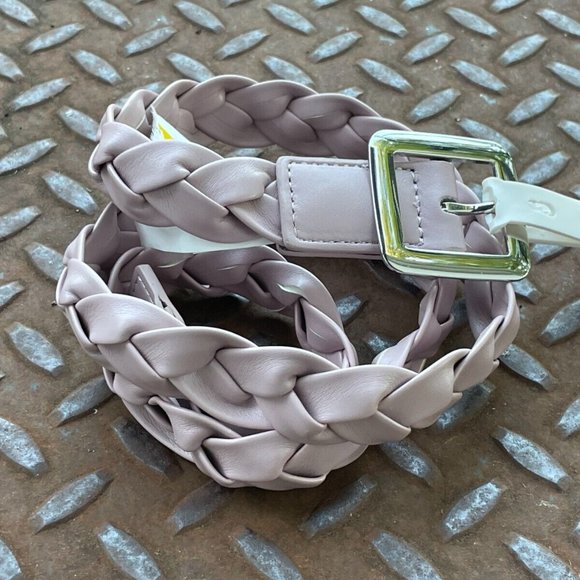 A New day Women Belt Pink Faux Leather Braided Waistband Size S - Picture 2 of 10